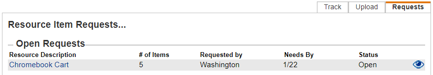 Open Requests at District that need approving.